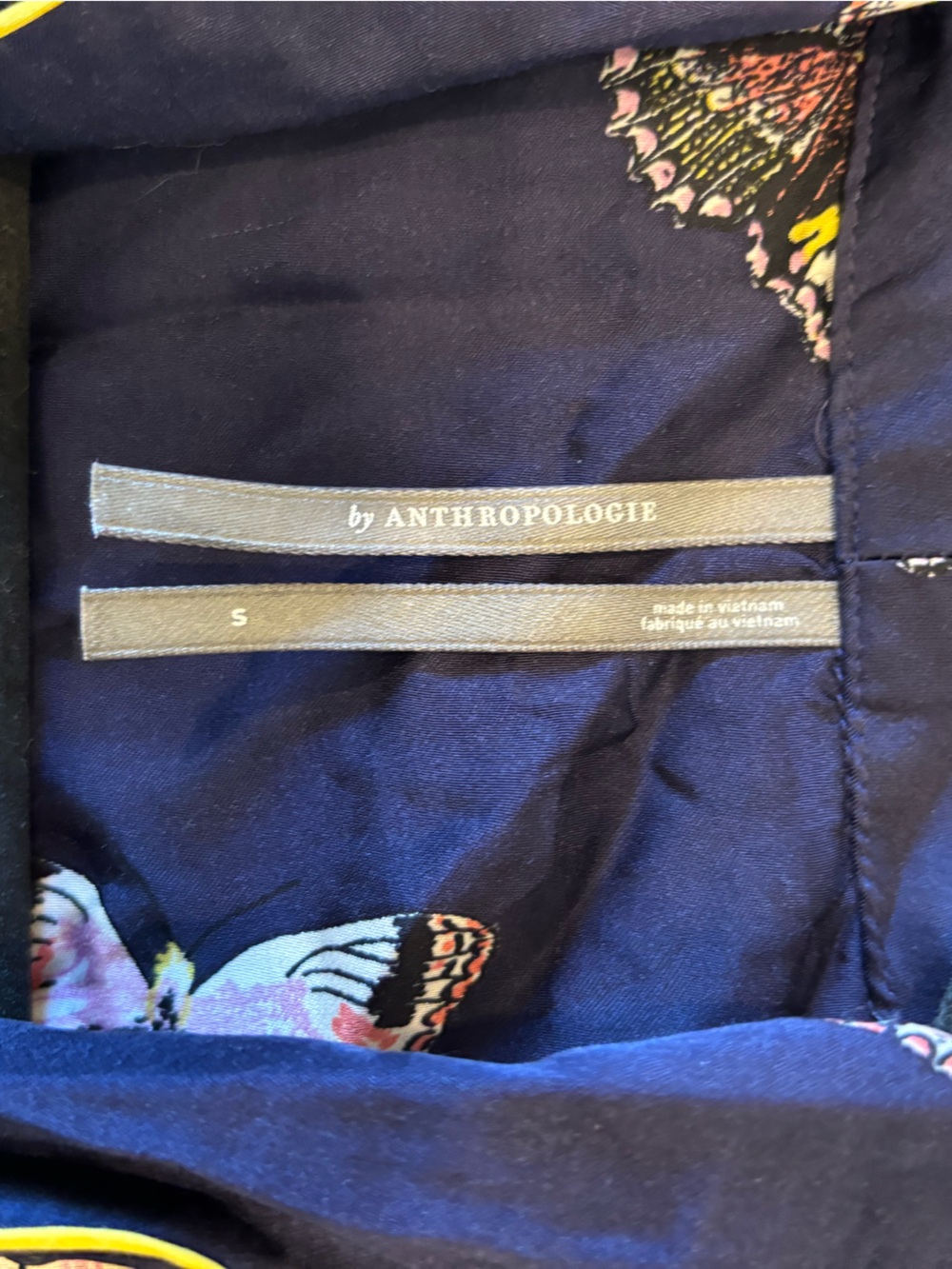Anthropologie Butterfly Print Short-Sleeve Button down collared pajama shirt - Picture 3 of 5
